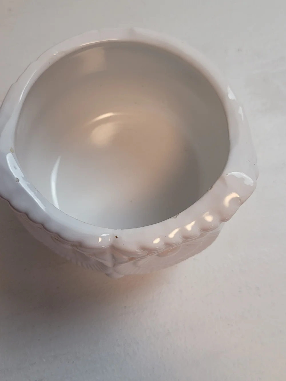 White Ceramic Owl Decorative Planter
